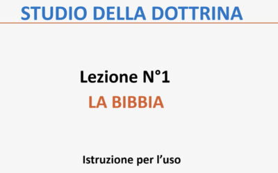 LEZIONE 1 – LA BIBBIA ISTRUZIONI PER L’USO